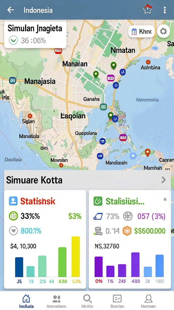 Pemandangan indah dunia fantasi yang menakjubkan.