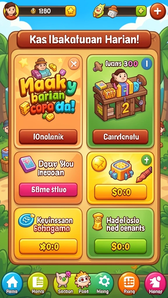 Tampilan awal yang menawan dengan menu navigasi yang intuitif.