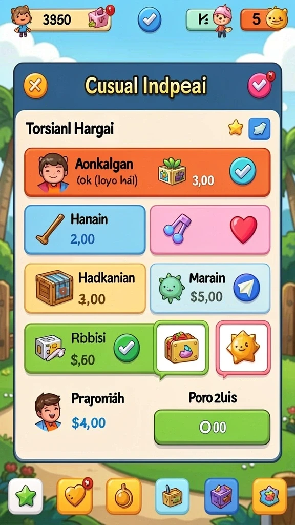 Tampilan karakter yang beragam dan menarik.