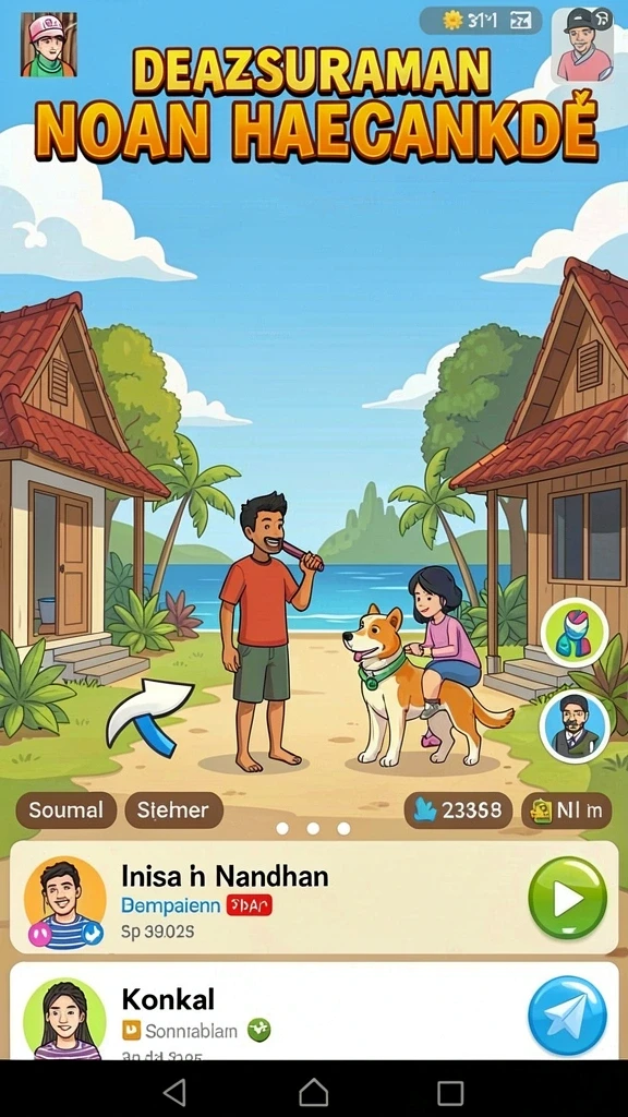 Tangkapan layar menunjukkan pemandangan menakjubkan dari level baru.