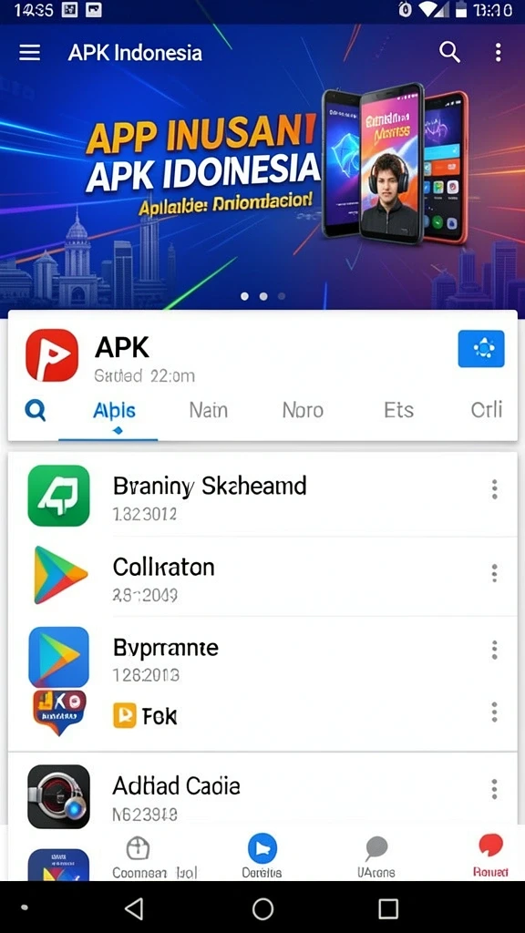 Tampilan antarmuka utama dengan karakter yang menarik.