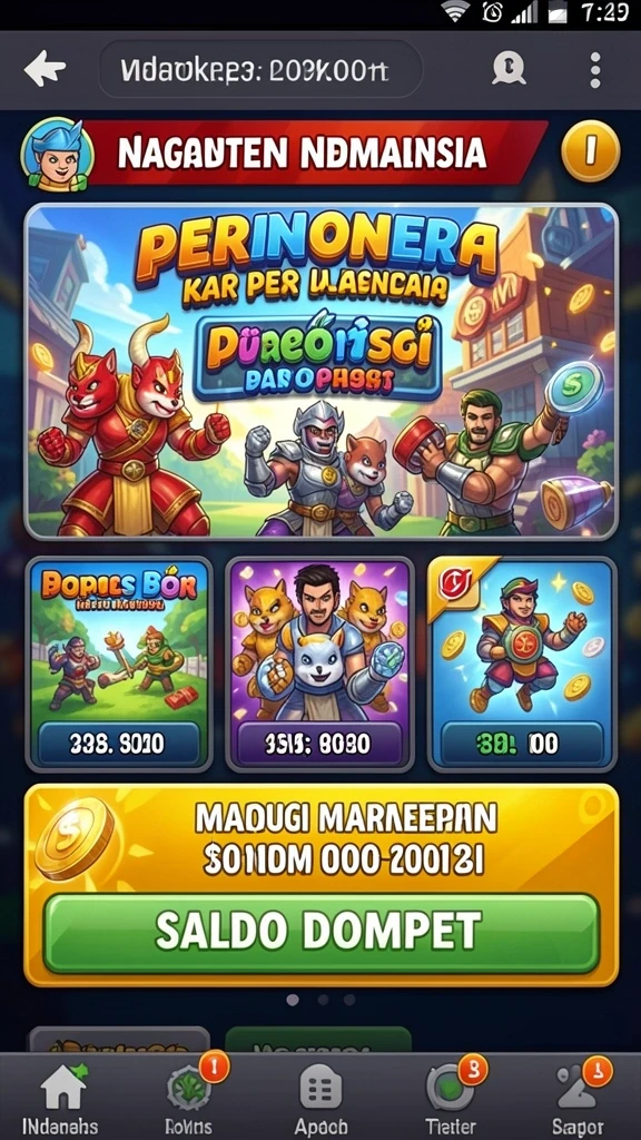 Tangkapan layar menunjukkan permainan slot dengan tema petualangan.