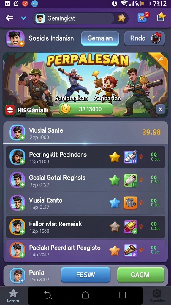 Berbagai mode permainan menarik untuk dipilih.
