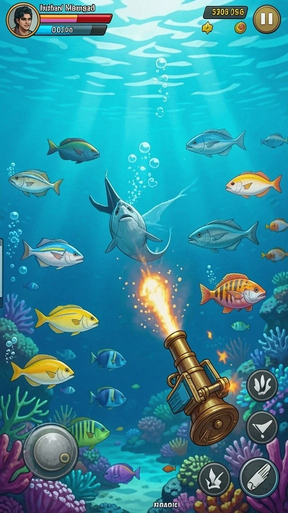 Gambar menunjukkan karakter dalam aksi seru di level yang menantang.