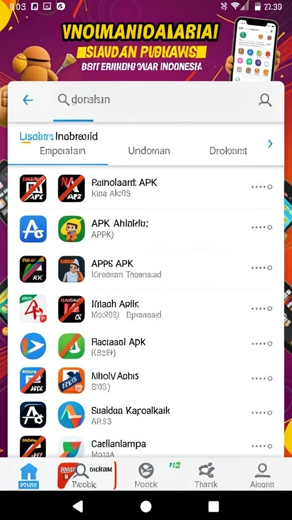 Ragam permainan yang tersedia dalam aplikasi.