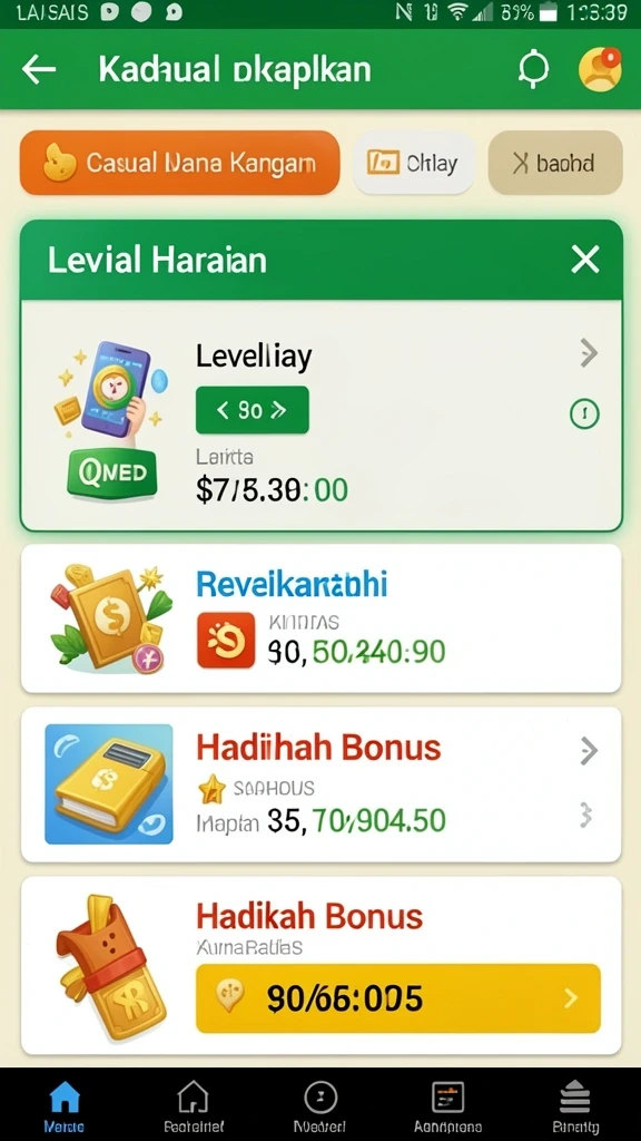 Tampilan awal game REBAHIN yang menarik dan sederhana.